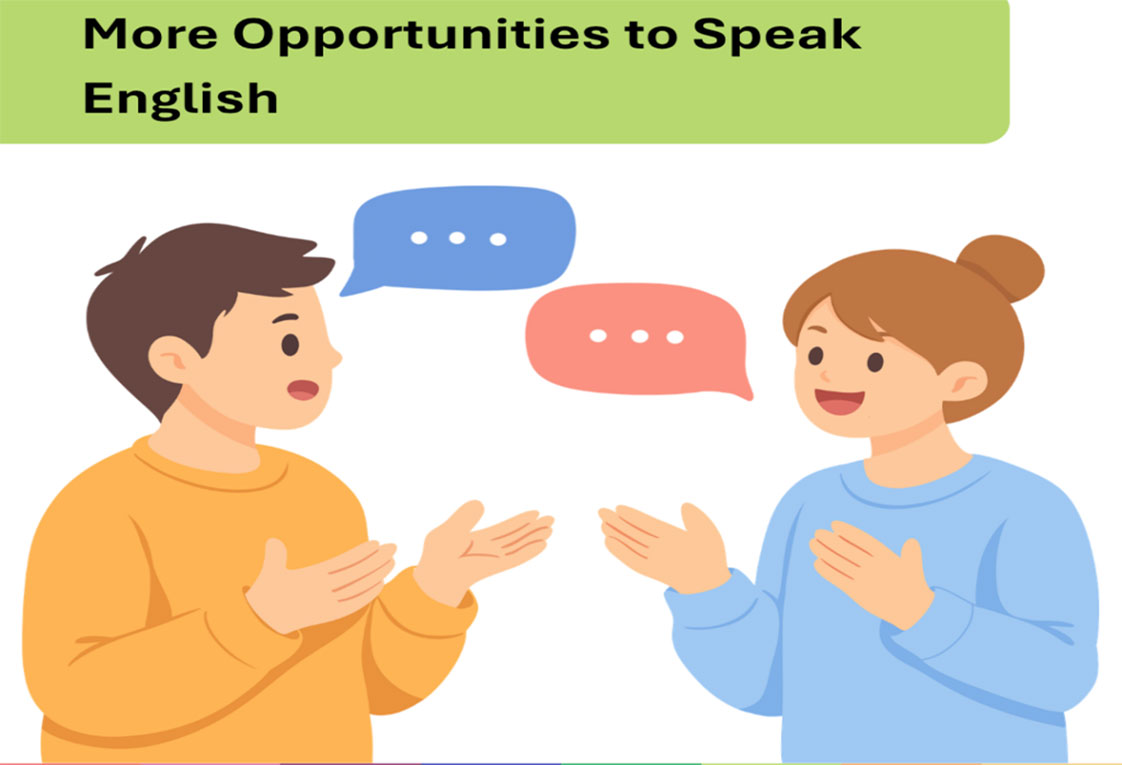 để mỗi trẻ đều có cơ hội sử dụng tiếng Anh